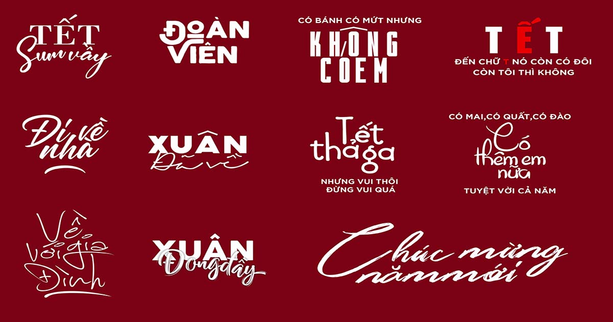 Chia Sẻ File PSD Typography Tết Việt Cực Đẹp, Chất Lượng Cao 2022